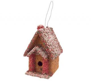 Decorative Bird Seed Cottage Bird House Feeder —