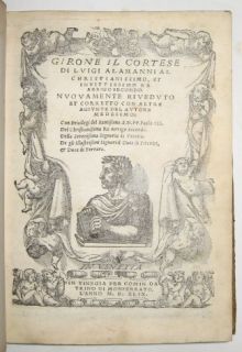 Luigi Alamanni Girone IL Cortese 1549 2nd Ed Vellum
