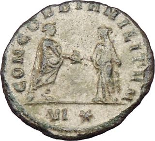 Aurelian w Concordia 272AD Silvered Ancient Roman Coin Harmony
