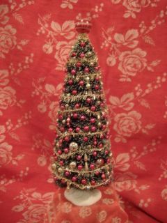 FAB Bottle brush Christmas tree Cranberry VINTAGE antique mercury