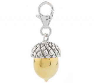 Sterling & Goldtone Textured Acorn Charm —