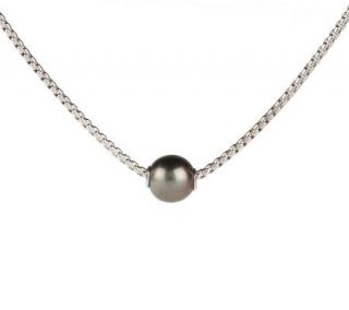 Sterling 9mm Tahitian Cultured Pearl Slide on 18 Chain —