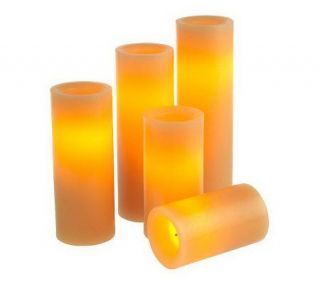 Candle Impressions S/5 Flameless Graduated Slim Candles w/Timer 