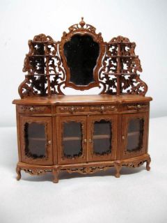  Miniature Famous Furniture 6705 Walnut Finish Victorian Side Board
