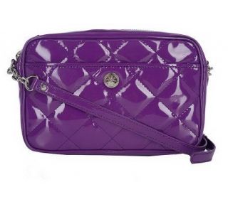 Isaac Mizrahi Live Quilted Patent Crossbody Bag with Strap — 