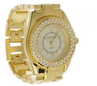 Joan Rivers Fashion Color Plated Crystal Link Watch —