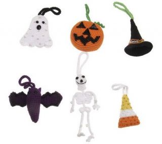 Quacker Factory Set of 6 Knitted Halloween Ornaments —