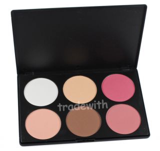 Pro 6 Colour Cosmetic Blush Blusher Contour Makeup Palette New