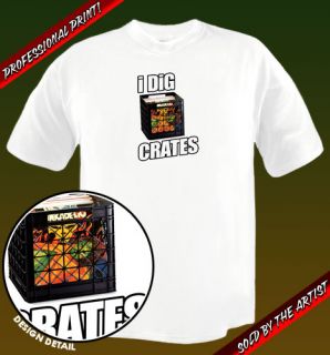 Dig Crates Original Art Vinyl Record Audiophile Shirt