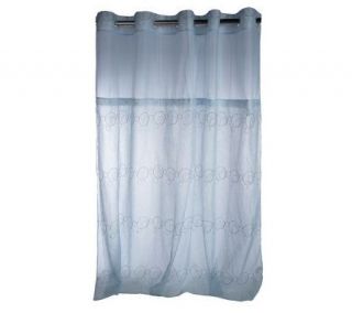 Hookless Embroidered Circles Shower Curtain with Liner —