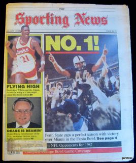 Penn State Football 1986 National Championship Victory Sporting News