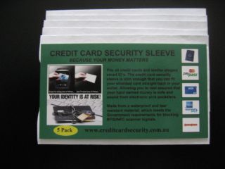 Credit Card Security RFID Sleeve Protectors