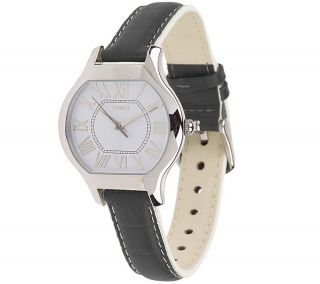 Timex Stainless Steel Case Watch with Roman Numerals & Croco Strap