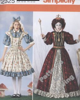 Pattern Simplicity Sewing Woman Alice in Wonderland Costume Sz 14 22