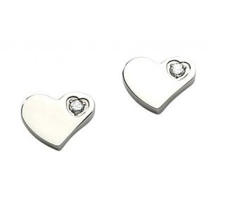 Steel by Design Polished Heart Stud Earrings —