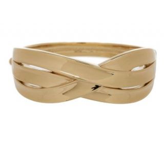 Large Polished Overlapping Design Bangle Bracelet 14K Gold —