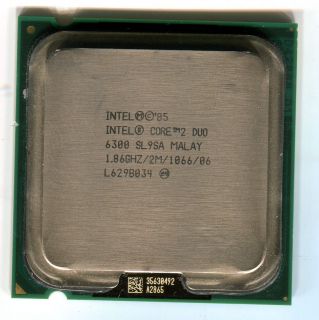 Intel Core 2 Duo E6300 CPU SL9SA 1 86 GHz 2M 1066 C2D Conroe
