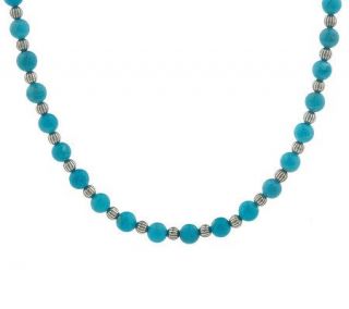 Roderick Tenorio Sterling Turquoise Bead Necklace —