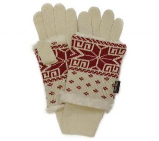Muk Luks Snowflake Key Gloves with Arm Warmers —