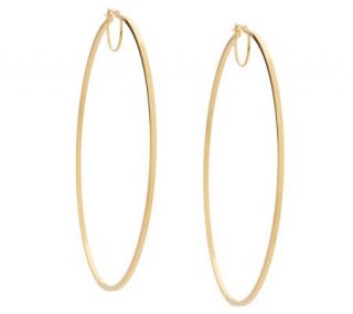 Polished Square Tube Hoop Earrings 14K Gold —