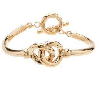 Large High Polished Status Link Toggle Bracelet 14K Gold —