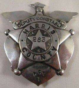 obsolete police badge deputy constable harris county