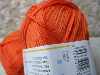 50g Skeins Natural Bamboo Cotton Knitting Yarn Lot Sport 100g Orange