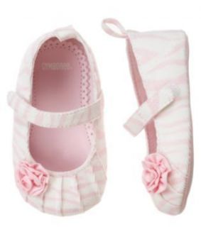 NWT Gymboree Zebra Baby pink zebra print crib shoes 02  approx 3 6 mo