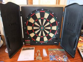  LX2100 Electronic Dartboard & Cabinet Set 32 Great Games 301 Cricket