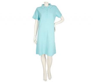 Sport Savvy Stretch Pique Short Sleeve Polo Dress with Lace Trim