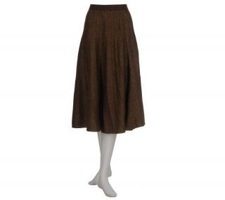 Susan Graver Metallic Plushknit Pleated Sweater Skirt —