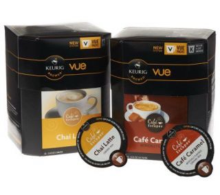 Keurig 32 Vue Packs Cafe Escapes Cafe Caramel & Chai Latte   K38680