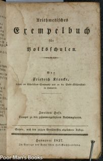  Erempelbuch Fur Volksschulen 1836 1837 4 dif Title Pages Math