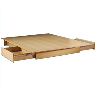  Copley Full Queen Platform Storage Frame Only Natural Maple Bed