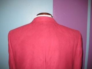 Countess Mara Smoking Jacket 42S Ultra Suede Red Wine Enamel Buttons