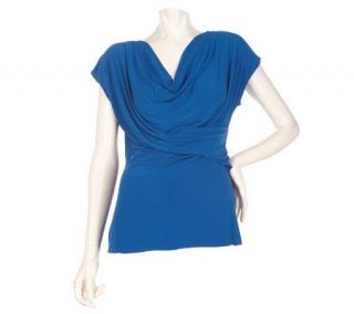 by Marc Bouwer Drape Front Top with Extended Sleeve —