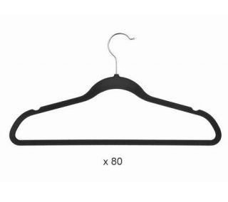 Set of 80 Velvety Smooth Slim Line Flocked Hangers —
