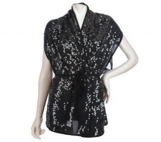 The Paillette Shimmer Scarf Vest by VT Luxe —