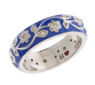 Hidalgo Diamonique Sterling Flower Vine Eternity Ring —