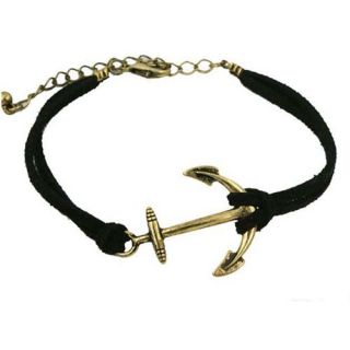 Fashion Leather Rope Bracelet Cross Bowknot Bangle Vintage Anchor