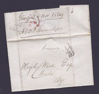 1839 Folded Paper Stamp Less Cover from Scotland C2800