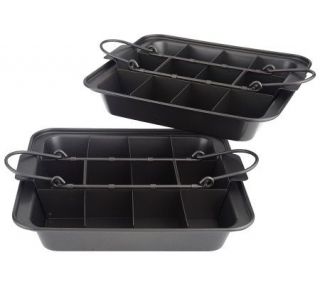 Slice Solutions Set of 2 Nonstick Carbon Steel 8x8sq. Brownie Pans