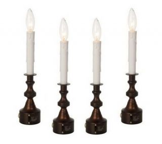 BethlehemLights Set of 4 Plug in Window Candles with Timer —