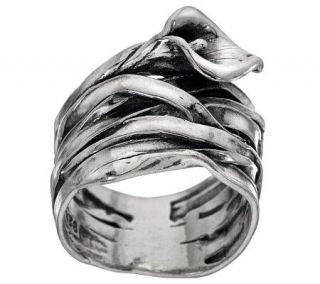 Or Paz Sterling Textured Calla Lily Ring —