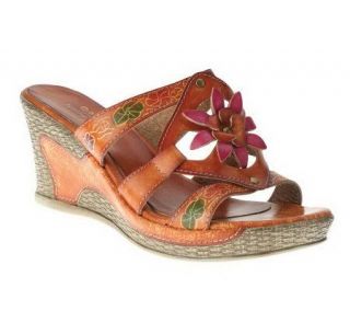 Spring Step Style Bijou Leather Slide Sandals —