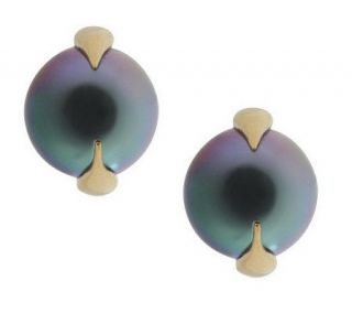 Tito Pedrini Two Cupola Mother of Pearl Doublet Earrings, 14K