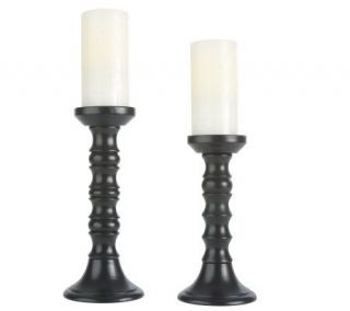 CandleImpressio S/2 Rustic FlamelessCandle w/Holders and Timers