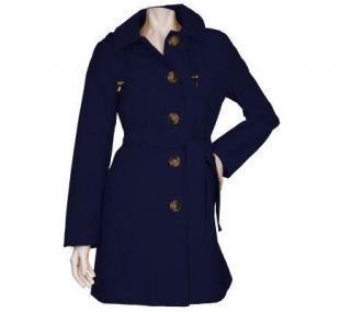 TowerCollection by London Fog Water Resistant A Line Coat w/ Removable 