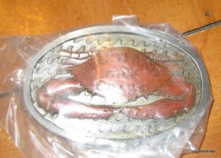 vintage large maryland is for crabs red belt buckle