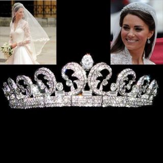 Replica Kate William Royal Swarovski Crystal Wedding Hair Crown Tiara